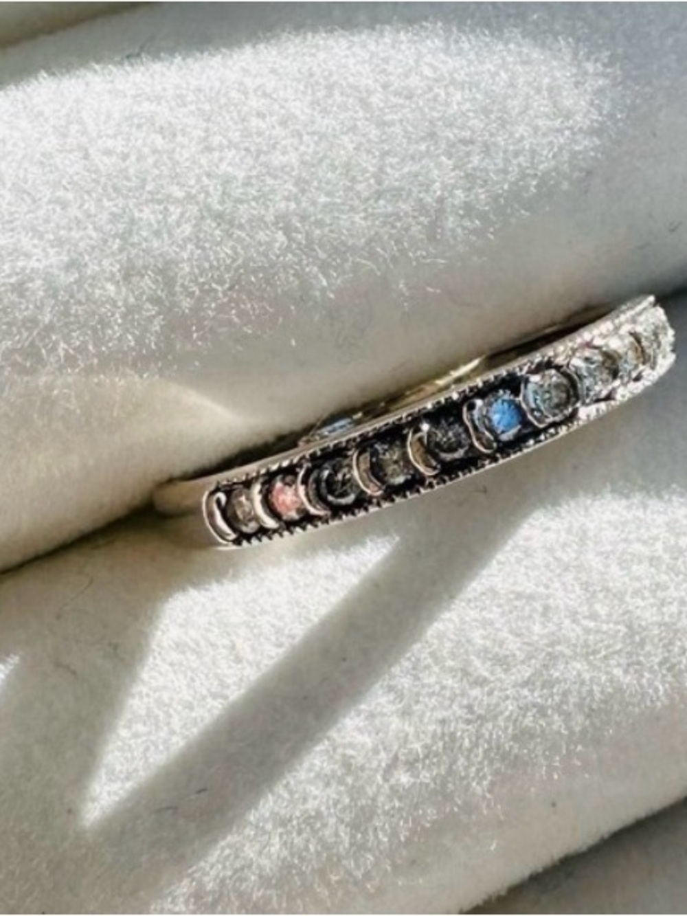 Jared, Galleria of Jewelry. Half eternity band 14k white gold and small diamonds